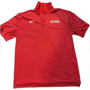 Mens Ole Miss L Polo  Nike Dri-Fit Red and white stripes
